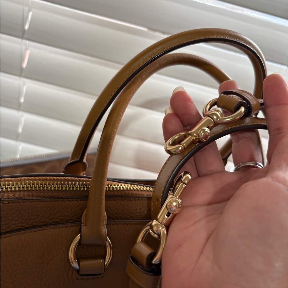 Coach Pebbled Leather Satchel and Wristlet in Brown - Picture 5 of 12